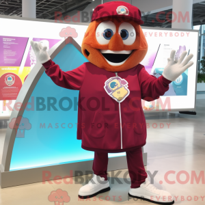 Maroon Pizza maskot kostume...