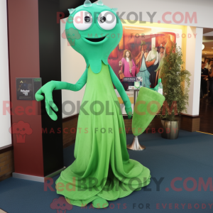 Grøn blæksprutte maskot...