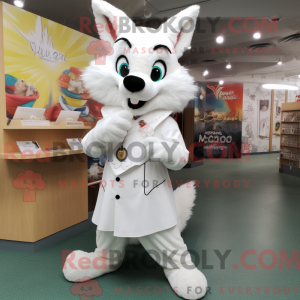 White Fox maskot kostyme...