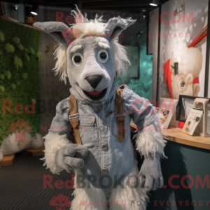 Grå ged maskot kostume...