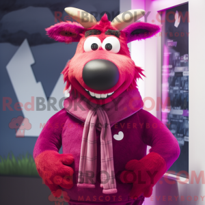Magenta rensdyr maskot...