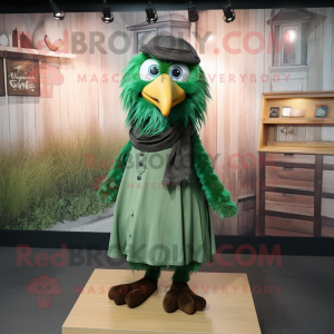 Grøn Krage maskot kostume...
