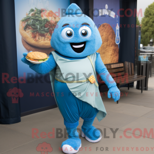 Blå Falafel maskot kostume...
