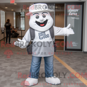 Silver Ghost mascot costume...