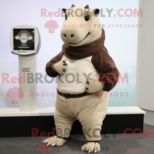 Beige Tapir mascot costume...