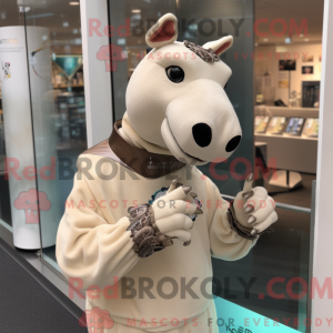 Beige Tapir mascot costume...