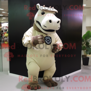 Beige Tapir-mascottekostuum...