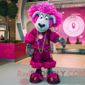 Magenta Ram-mascottekostuum...