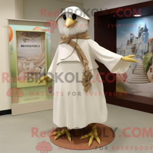 Cream Gull maskot kostume...