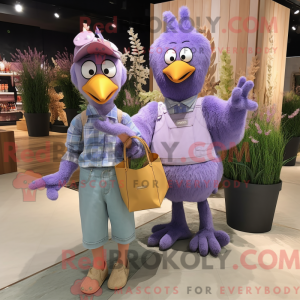 Lavendel høner maskot drakt...