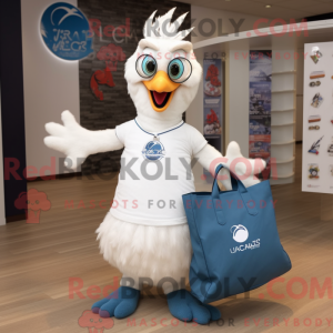White Peacock maskot kostym...