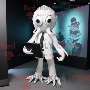 Wit Kraken-mascottekostuum...