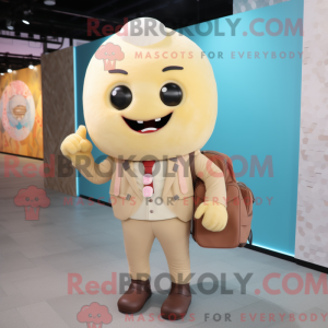 Beige Candy maskot kostume...