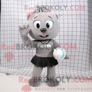 Grå Volleyball Net maskot...