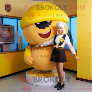 Gul doughnut maskot kostume...