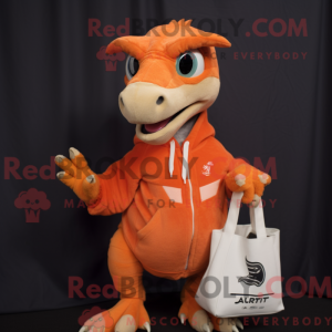 Orange Utahraptor maskot...