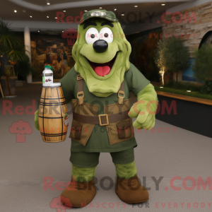 Olive Green Beer mascot...