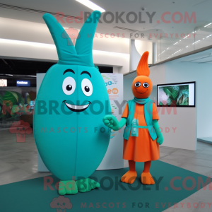 Turkis gulrotmaskotkostyme...