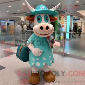 Teal Guernsey Cow máscara...