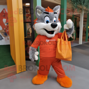 Orange Say Wolf maskot...