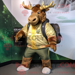 Gold Irish Elk mascot...