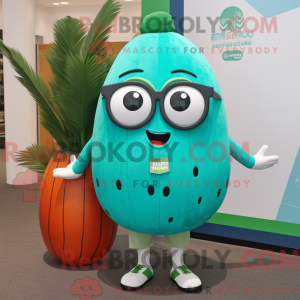 Turkis melon maskot kostume...