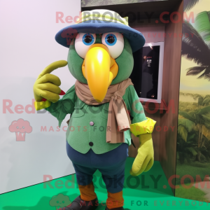 Green Toucan mascot costume...