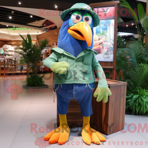 Green Toucan mascot costume...