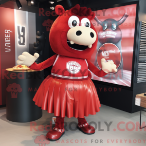 Red Bbq Ribs mascot costume...