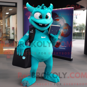 Teal Demon-mascottekostuum...