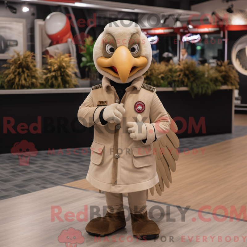Fantasia de mascote de peru bege com paletó e abotoaduras - Mascotes da Turquia - REBROKO_331012 - RedBrokoly.com