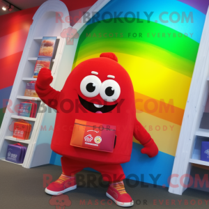 Red Rainbow mascot costume...