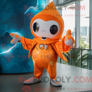 Orange Manta Ray mascot...