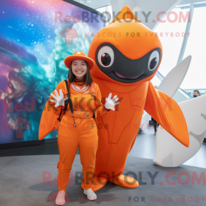 Orange Manta Ray mascot...