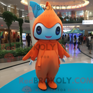 Orange Manta Ray mascot...