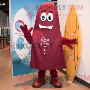 Maroon Surfboard mascot...