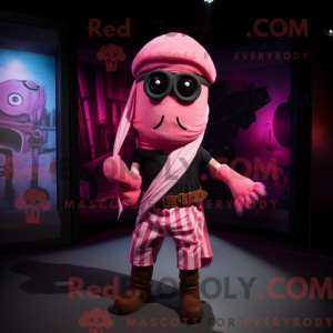 Pink Pirate maskot kostume...