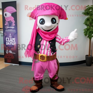 Pink Pirate maskot kostume...