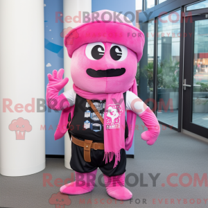 Pink Pirate maskot kostume...