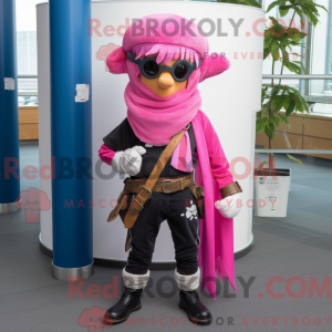 Pink Pirate maskot kostume...