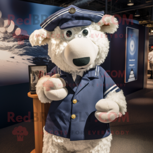 Navy Sheep maskot kostume...