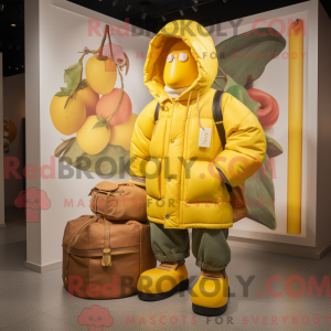 Gul squash-maskotdraktfigur...