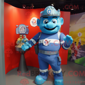 Blue Fire Fighter maskot...