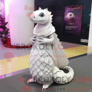 Hvid Pangolin maskot...