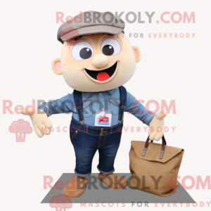 Beige Steak maskot kostume...