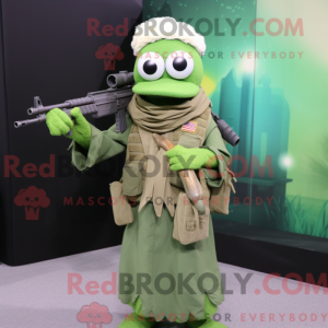 Grønn Sniper maskot kostyme...