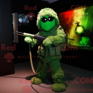 Green Sniper maskot kostume...