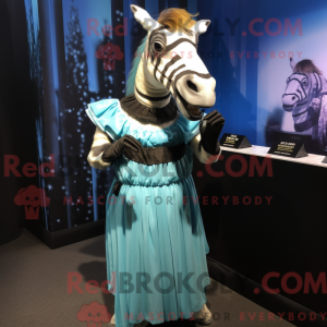 Cyan Quagga maskot kostume...