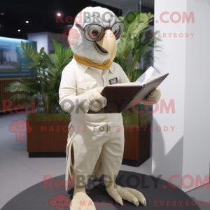 Mascotte de perroquet beige...