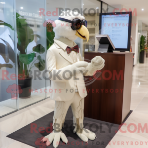 Beige papegøye maskot drakt...